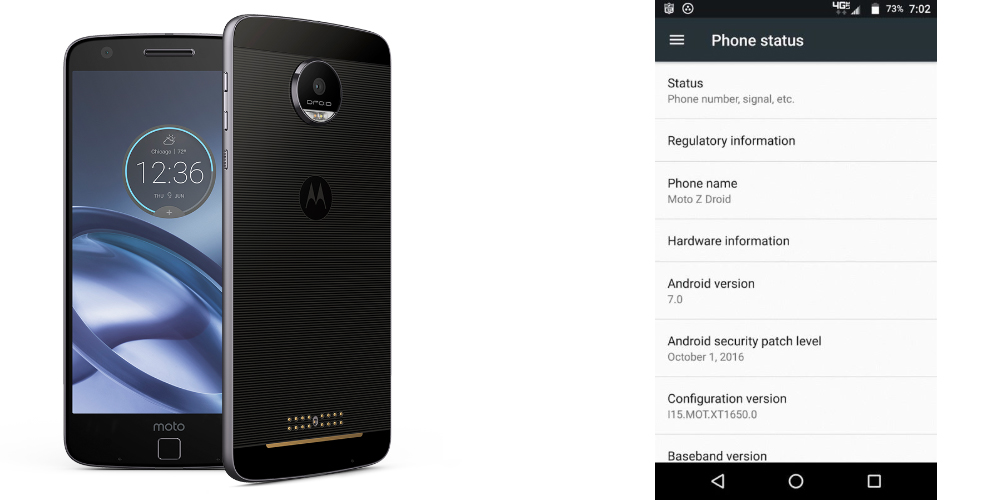 Lenovo tests Android Nougat and prepares update for Moto Z 1