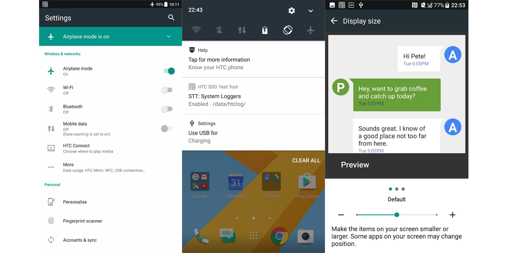 Capturas de tela mostram Android Nougat no HTC 10 1