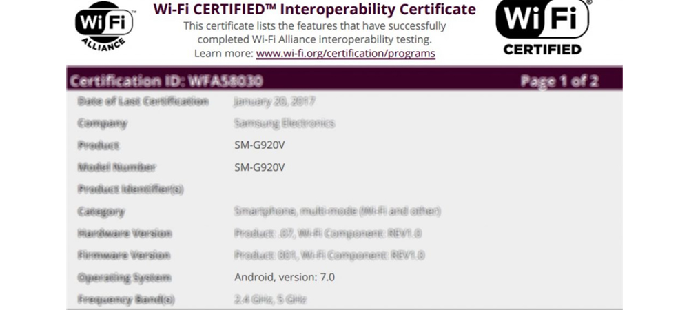Samsung Galaxy S6 certificado com Android Nougat 1