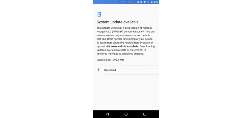 Android 7.1.2 Nougat Beta available for Nexus 6P 1