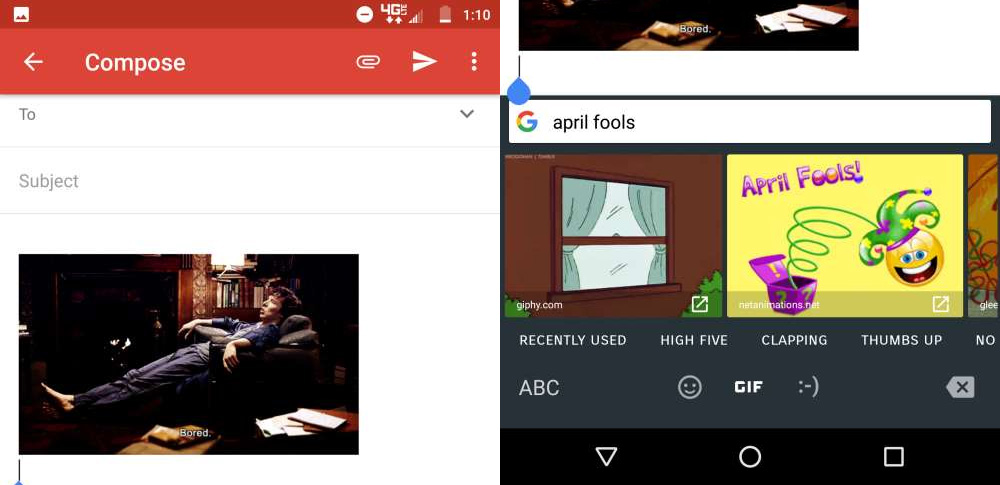 Gmail for Android: support for GIF images 1