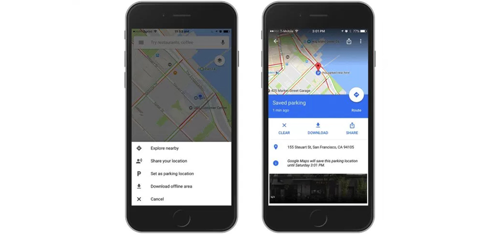 Google Maps for iOS and Android now remembers where we park 1