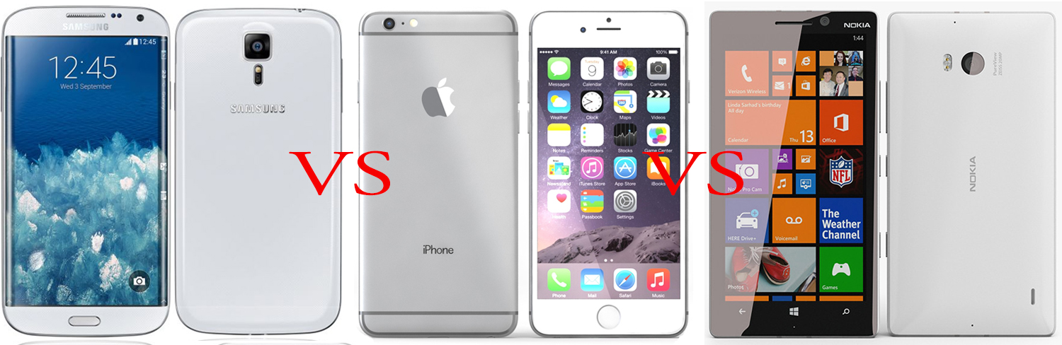 Samsung Galaxy S6 versus iPhone 6 versus Nokia Lumia 930 1